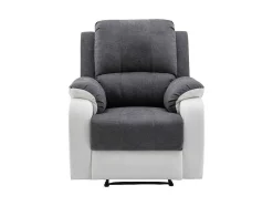 Relaxfauteuil Van Microvezel En Grijs En Wit Kunstleer Brody