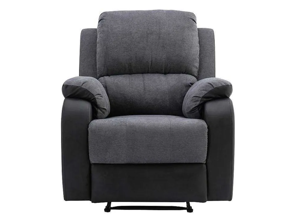 Relaxfauteuil Van Microvezel En Grijs En Zwart Kunstleer Brody