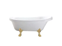 Retro Vrijstaand Bad 170 X 80 Cm Met Gouden Pootjes + Mengkraan Marigold