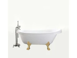 Retro Vrijstaand Bad 170 X 80 Cm Met Gouden Pootjes + Mengkraan Marigold