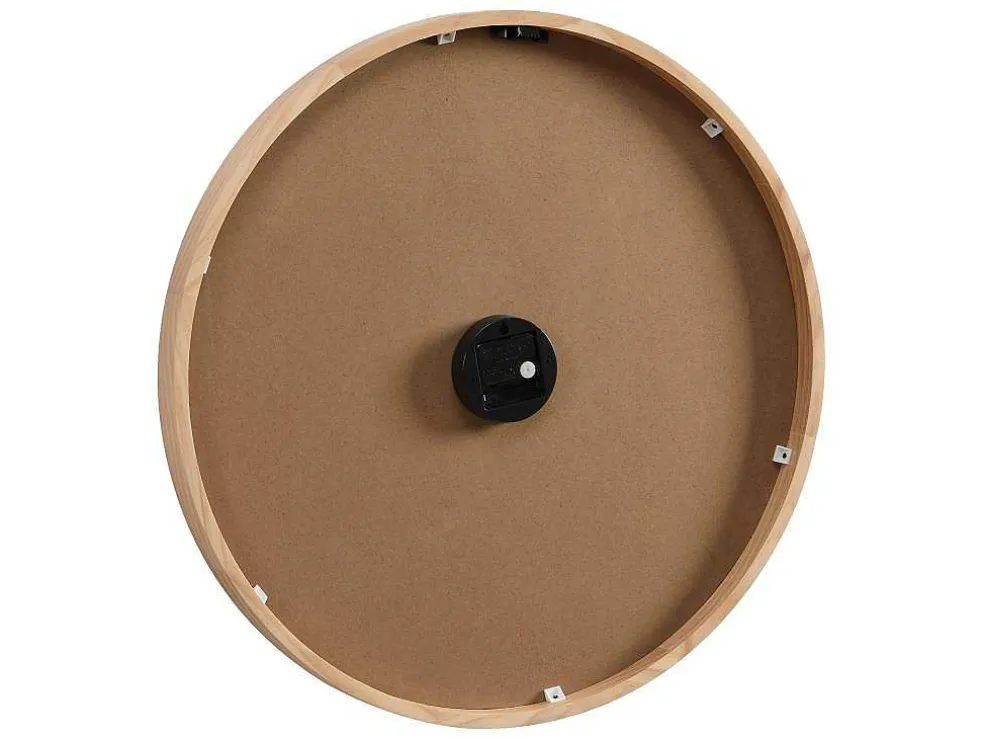 Rieten Wandklok - D60 Cm - Mdf En Hout - Naturel - Fietra