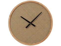 Rieten Wandklok - D60 Cm - Mdf En Hout - Naturel - Fietra