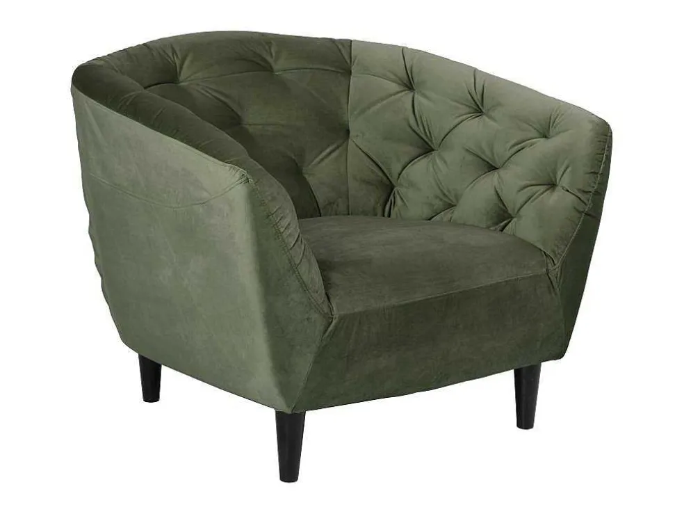 Rita Fauteuil Bosgroen, Rubberhout Zwart.