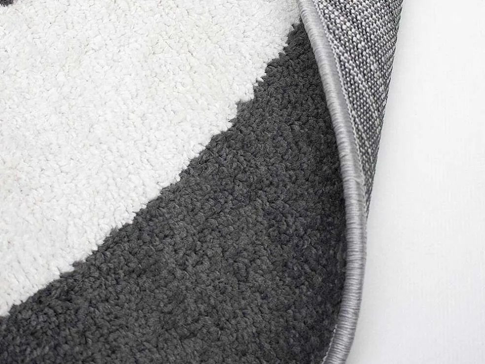 Rond Designtapijt Met Geometrische Motieven Alborg - D. 160 Cm - Grijs En Oker
