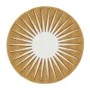 Rond Tapijt Zon Met Relief - D200 Cm - Mosterdgeel En Wit - Luminio