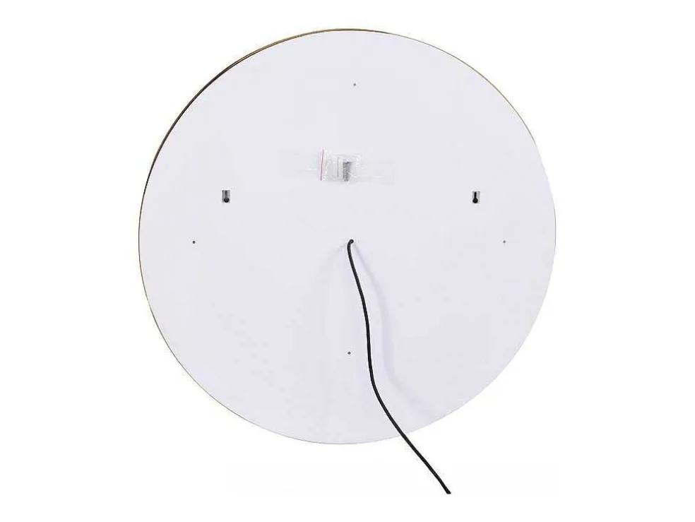 Ronde Badkamerspiegel Met Ledverlichting En Goudkleurige Lijst Diameter 80 Cm Numea