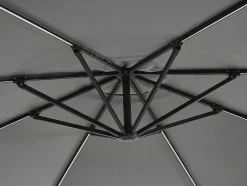 Ronde Hangparasol - Grijs - Staal - Ledverlichting - Diameter: 2,93 M - Pocota