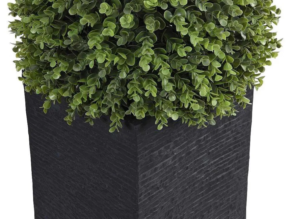 Ronde Kunstbuxus Met Pot - H66 X D40 Cm - Groen - Diava
