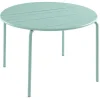 Ronde Metalen Tuintafel Mirmande - D.110 Cm - Amandelgroen