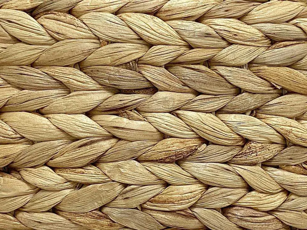 Ronde Poef In Licht, Natuurlijk Rotan Meviso