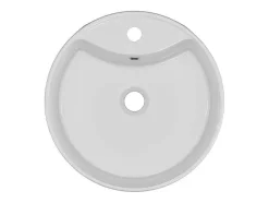 Ronde Wastafel Om Neer Te Zetten Van Wit Keramiek - 40 Cm - Darini