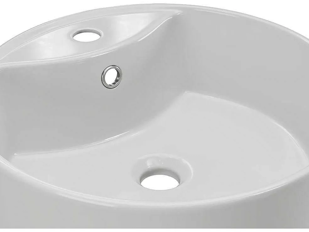 Ronde Wastafel Om Neer Te Zetten Van Wit Keramiek - 40 Cm - Darini