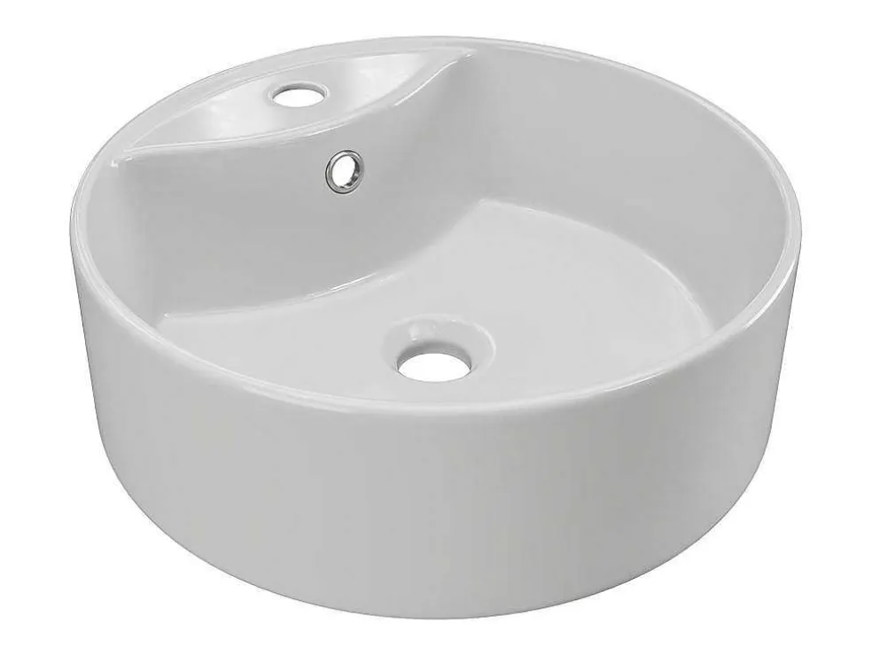 Ronde Wastafel Om Neer Te Zetten Van Wit Keramiek - 40 Cm - Darini