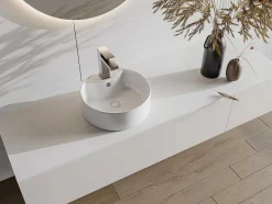 Ronde Wastafel Om Neer Te Zetten Van Wit Keramiek - 40 Cm - Darini