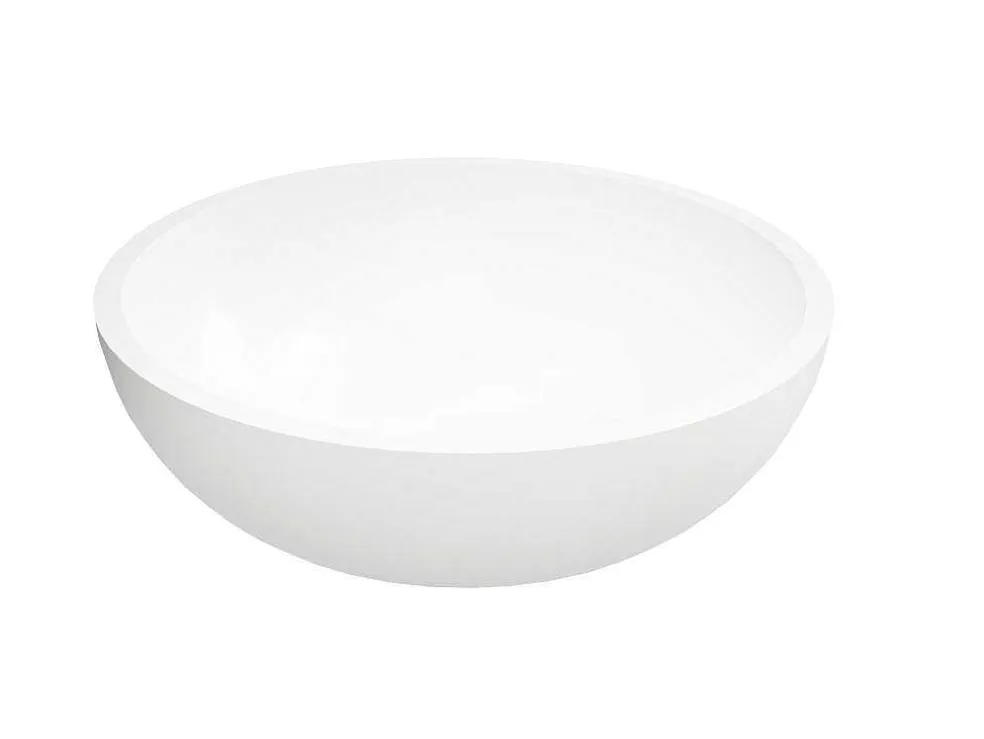 Ronde Wastafel Van Solid Surface - 40 Cm - Wit - Imja