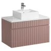 Roze Gestreept Hangmeubel Voor Badkamer Met Wastafel Om Erop Te Plaatsen - 80 Cm - Satara