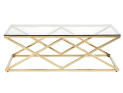 Salontafel Charlotte - Gehard Glas En Staal - Goudkleurig - Van Pascal Morabito