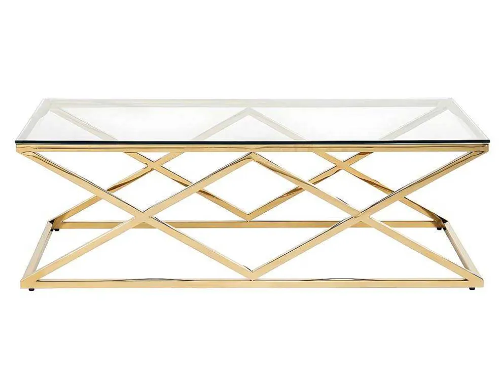 Salontafel Charlotte - Gehard Glas En Staal - Goudkleurig - Van Pascal Morabito