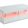 Salontafel Fabio - Wit Gelakt Mdf - Leds - 2 Lades En 2 Nissen