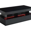Salontafel Fabio - Zwart Gelakt Mdf - Met Leds - 2 Lades En 2 Nissen