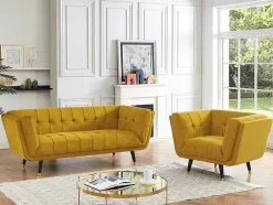 Samantha Ii Fluwelen Fauteuil - Oker