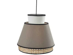 Scandinavische Rieten Hanglamp - Naturel En Warmgrijs - D35 X H120 Cm - Klaus