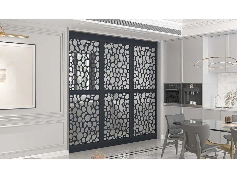 Scheidingswand Verzinkt Staal L88 X H245 Cm Antraciet - Verstelbare Hoogte - Tirodi