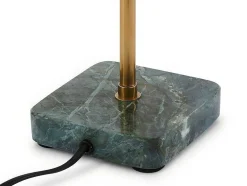 Schemerlamp Champignon Met Art-Decostijl Amanite - Marmer En Ijzer - 24,5 X 24,5 X 52 Cm - Goudkleurig