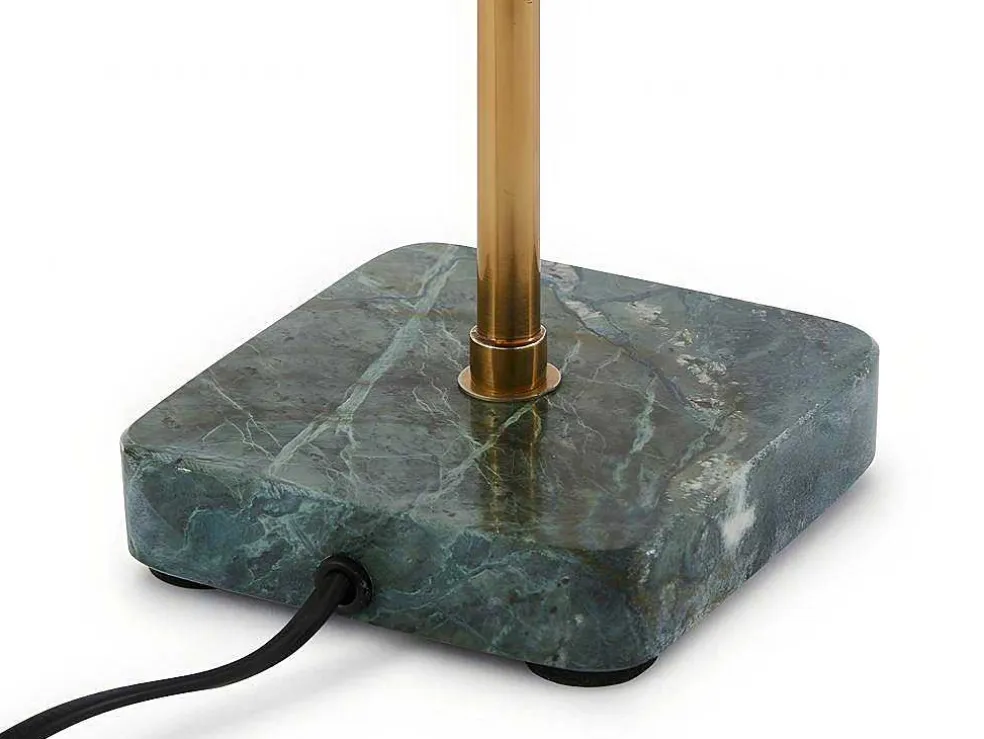 Schemerlamp Champignon Met Art-Decostijl Amanite - Marmer En Ijzer - 24,5 X 24,5 X 52 Cm - Goudkleurig