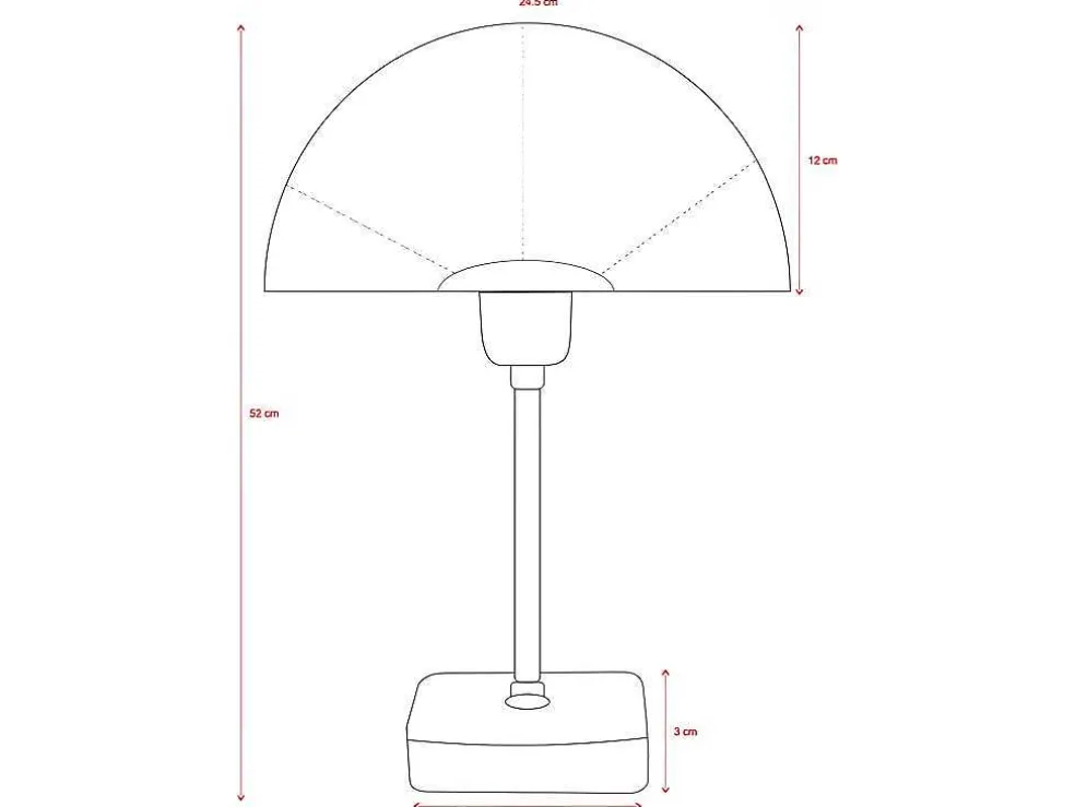 Schemerlamp Champignon Met Art-Decostijl Amanite - Marmer En Ijzer - 24,5 X 24,5 X 52 Cm - Goudkleurig
