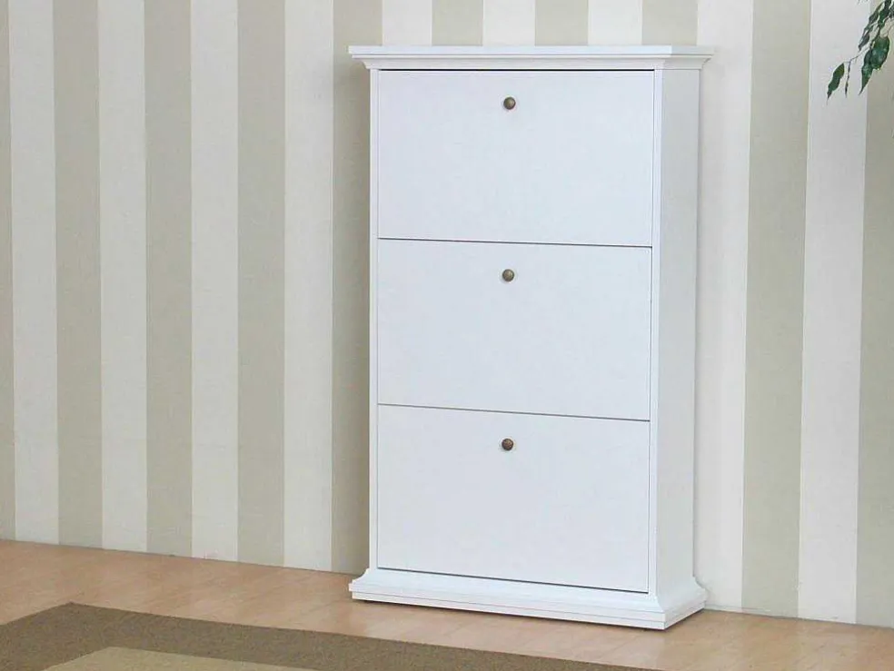 Schoenenkast Wit Venetie Met 3 Kleppen.
