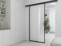 Schuifdeur In Mat Gehard Glas - H205Cm X B73Cm - Linci