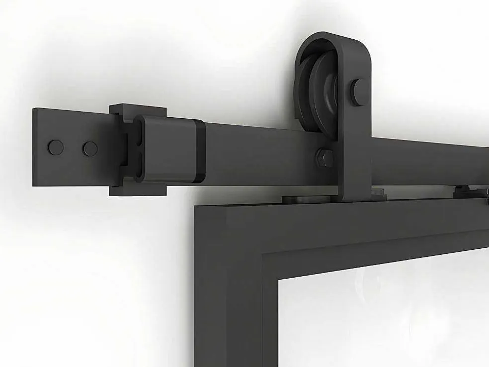 Schuifdeur Sinca - H205 X B83 Cm - Gehard Glas En Aluminium