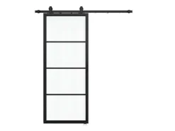 Schuifdeur Sinca - H205 X B83 Cm - Gehard Glas En Aluminium