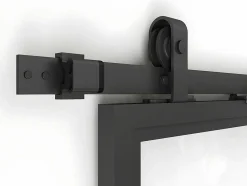 Schuifdeur Sinca - H205Cm X B73Cm - Helder Gehard Glas En Aluminium