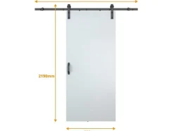 Schuifdeur Varin - H205Cm X L83Cm - Mdf + Wit Pvc