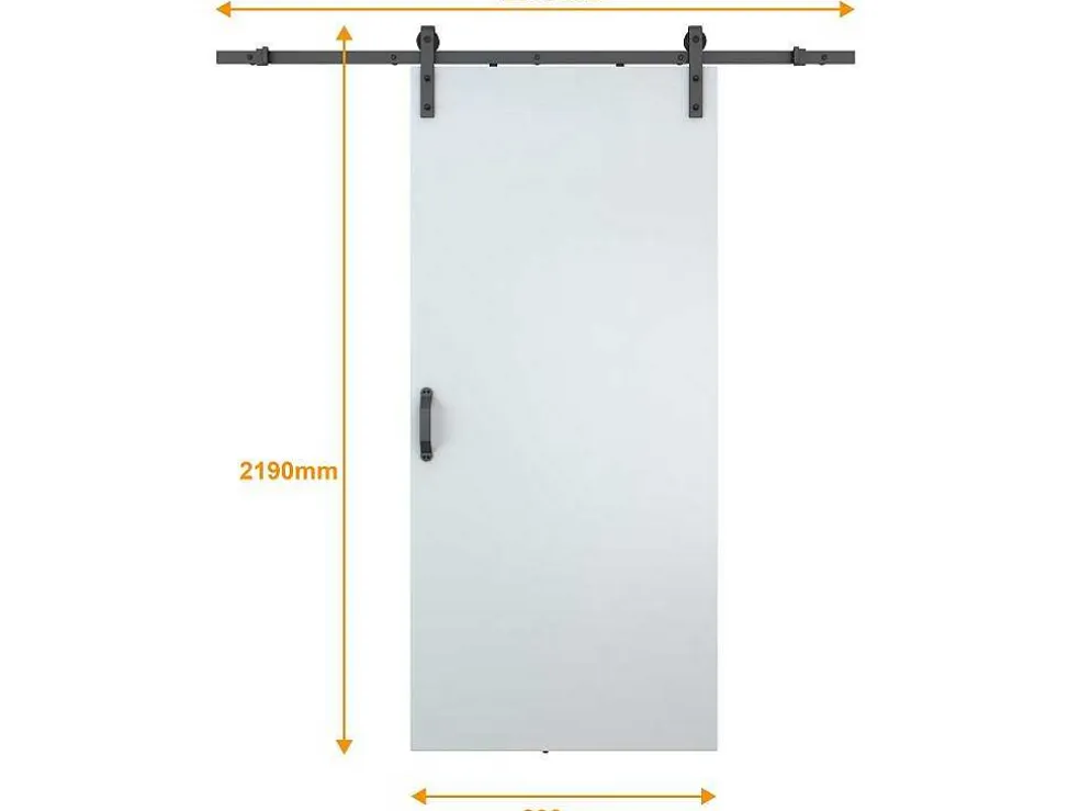 Schuifdeur Varin - H205Cm X L83Cm - Mdf + Wit Pvc