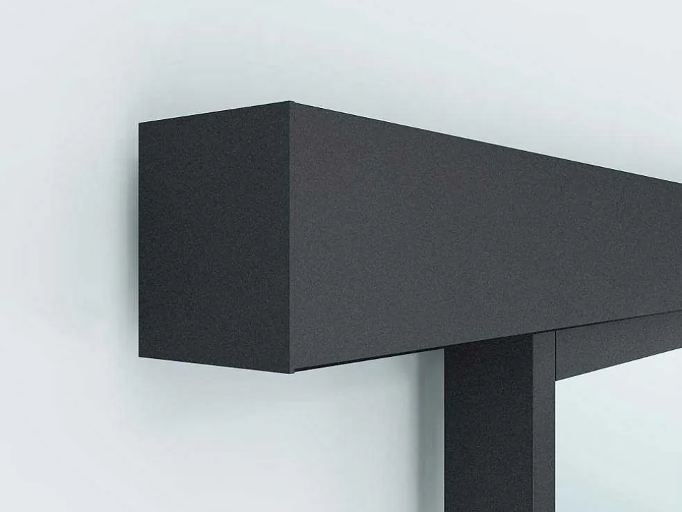 Schuifdeur Werkplaatsstijl - Zwart En Mat Gehard Glas - H205 X B73 Cm - Artisto