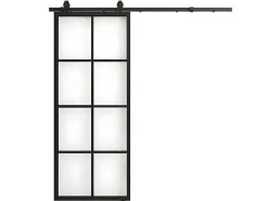 Schuifdeur Wilden - H205 X L83 Cm - Aluminium En Gehard Glas