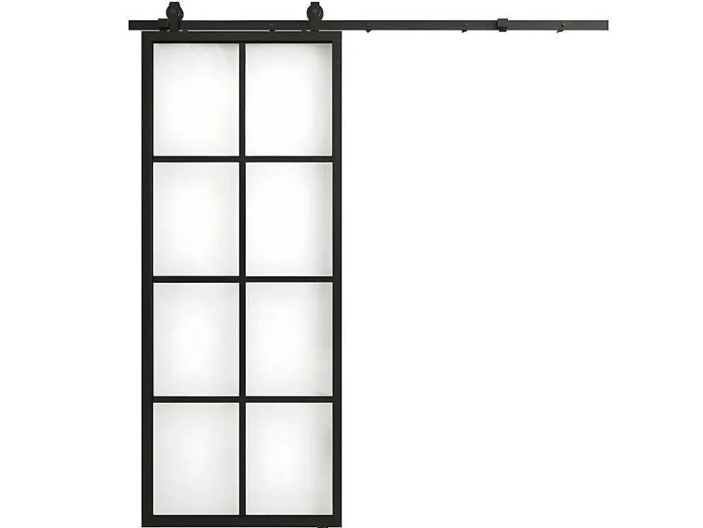 Schuifdeur Wilden - H205 X L83 Cm - Aluminium En Gehard Glas