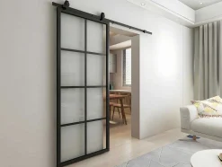 Schuifdeur Wilden - H205 X L83 Cm - Aluminium En Gehard Glas