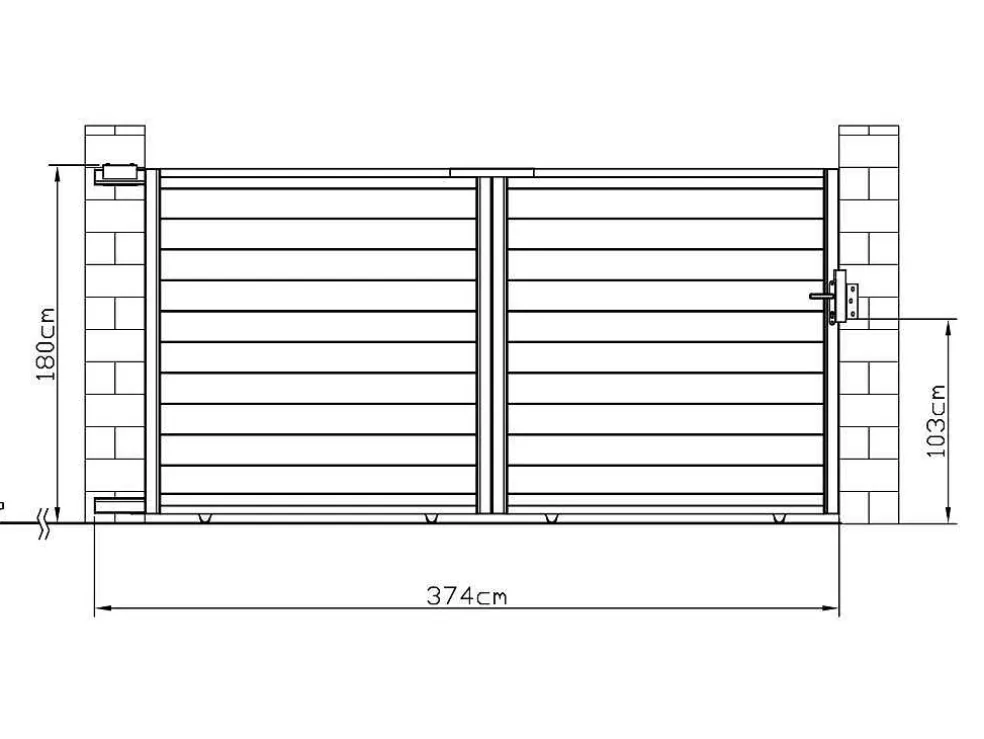 Schuifpoort Aluminium L374 X H180 Cm Wit - Nazario