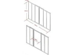Schuifraam Van Gepoedercoat Zwart Aluminium 180 X 105 Cm - Ravena