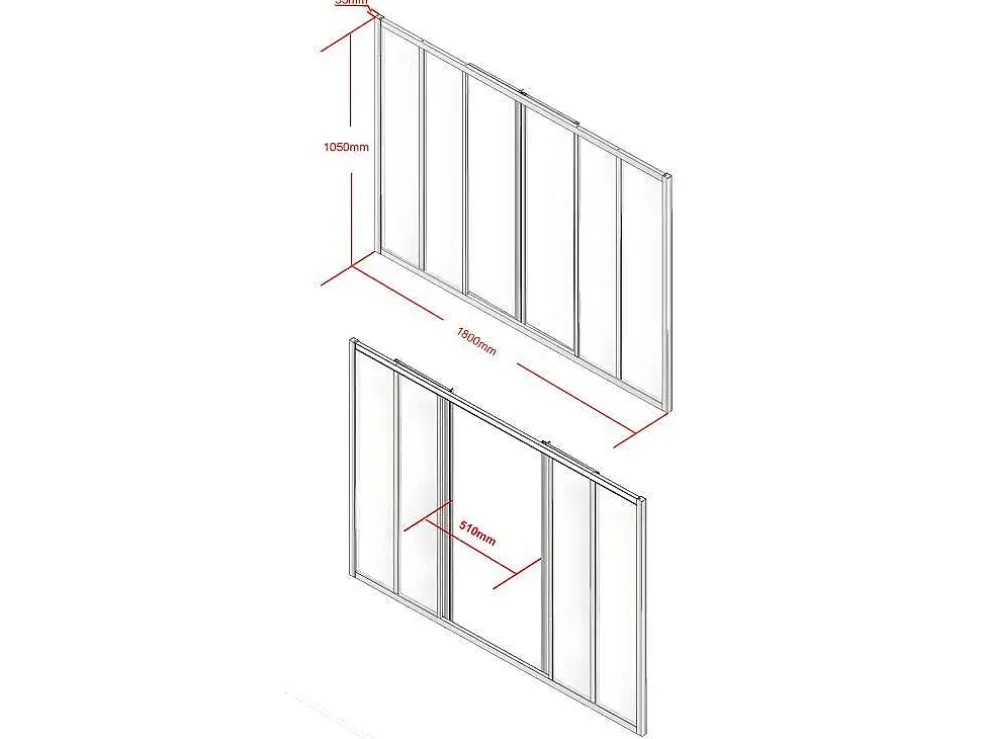 Schuifraam Van Gepoedercoat Zwart Aluminium 180 X 105 Cm - Ravena
