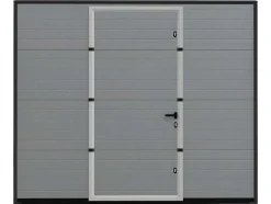 Sectionale Garagedeur Met Groefeffect Centrale Deur Grijs Met Somfy Motor - Noria