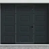 Sectionale Garagedeur Met Somfy Motor Met Centrale Antraciet Loopdeur - Caopas
