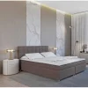 Set Boxspring En Matras Met Hoofdeinde + Lattenbodem + Matras + Dekmatras Siero Van Ysmee - 160 X 200 Cm - Stof - Grijs