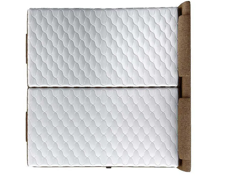 Set Boxspring Hoofdbord + Elektrische Bedbodem + Matras + Topmatras Castel Van Palacio - 2X90X200Cm - Beige Stof