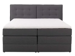 Set Boxspring Met Hoofdbord + Bedbodems Met Opbergruimte + Matras + Dekmatras - 160 X 200 Cm - Antracietkleurige Stof - Perama Van Palacio