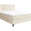 Set Boxspring Met Hoofdbord Met Ledverlichting + Bedbodem + Matras + Dekmatras - 160 X 200 Cm - Stof - Beige - Ono Van Ysmee